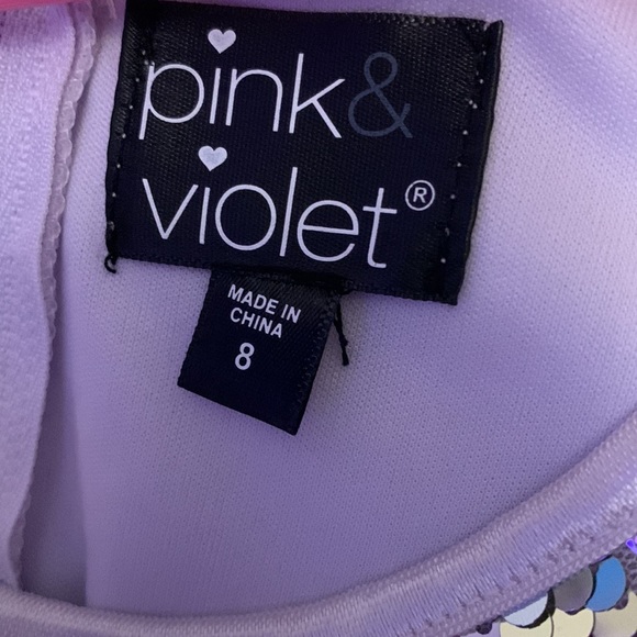 Girls size 8 light lilac with flip sequin top and a satin ribbon. - Picture 4 of 6